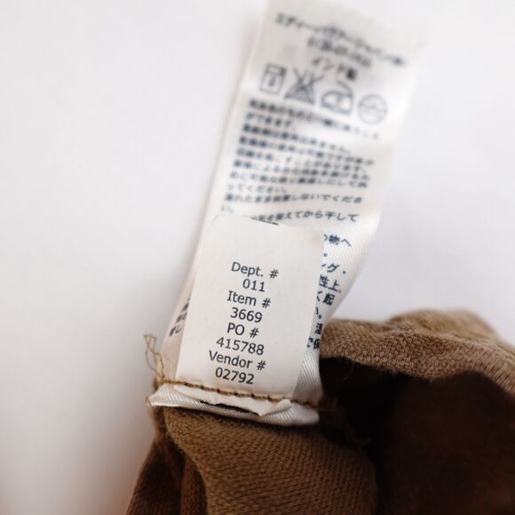 Eddie Bauer Linen Cotton Drawstring Pants Women 8 Brown Relaxed Fit Patch Pocket - Picture 9 of 10